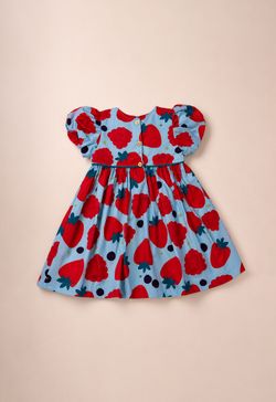 Vestido Infantil Menina Estampa Frutas Vermelhas