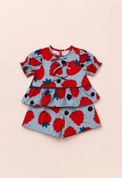 Conjunto Infantil Menina Estampa Frutas Vermelhas