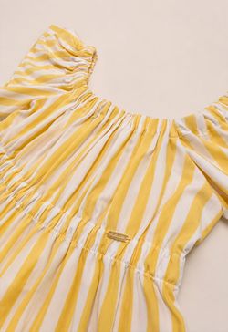 Vestido Infantil Menina Listrado Amarelo