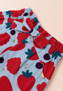 Short Infantil Menina Estampa Frutas Vermelhas