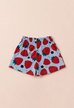 Short Infantil Menina Estampa Frutas Vermelhas