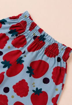Short Infantil Menina Estampa Frutas Vermelhas