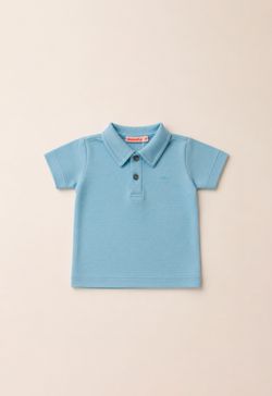 Camisa Polo Infantil Bebê Menino Azul