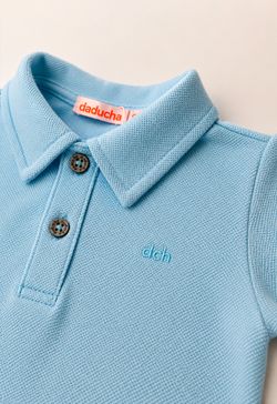 Camisa Polo Infantil Bebê Menino Azul