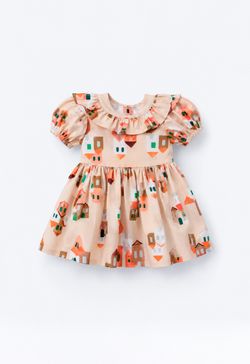 Vestido De Festa Infantil Menina Estampa Vilarejo 