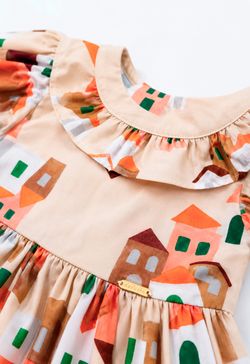 Vestido De Festa Infantil Menina Estampa Vilarejo 