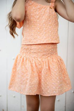 Conjunto Infantil Menina Laise Vichy Laranja 
