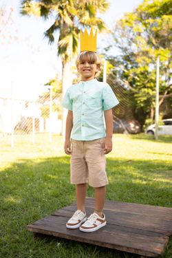 Camisa Infantil Menino Verde Água