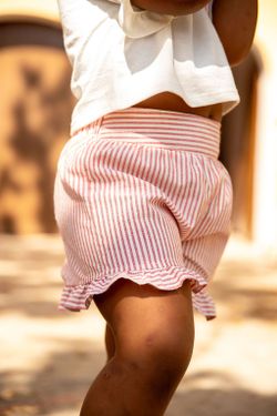 Conjunto Infantil Menina Listrado Vermelho