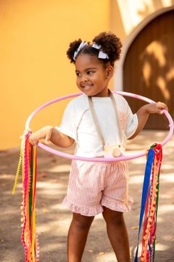 Conjunto Infantil Menina Listrado Vermelho