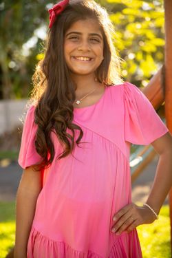 Vestido Infantil Pink Assimétrico