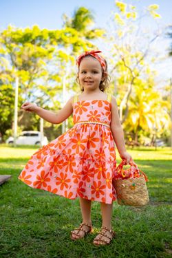 Vestido Infantil Menina Estampa Bem-Me-Quer