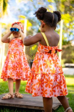 Vestido Infantil Menina Estampa Bem-Me-Quer