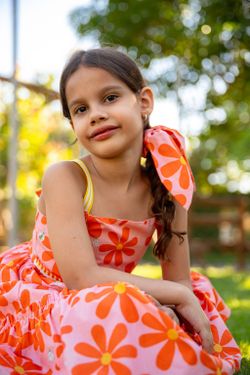 Vestido Infantil Menina Estampa Bem-Me-Quer