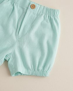 Conjunto Infantil Bebê Menino Linho Verde Água