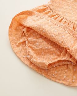 Conjunto Infantil Bebê Menina Laise Vichy Laranja 