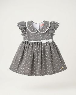 Vestido Infantil  Bebê Laise Vichy Preto 