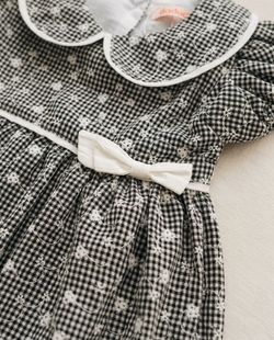 Vestido Infantil  Bebê Laise Vichy Preto 