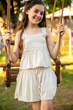 Blusa Infantil Menina Sianinha Areia 