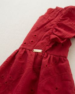 Vestido Infantil Bebê Festa Laise Vermelho 