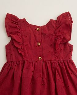 Vestido Infantil Bebê Festa Laise Vermelho 