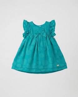 Vestido Infantil  Bebê Poá Turquesa 
