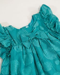 Vestido Infantil  Bebê Poá Turquesa 