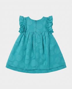 Vestido Infantil  Bebê Poá Turquesa 