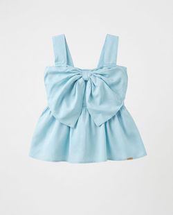 Blusa Infantil Menina Laçarote Azul Céu