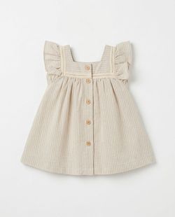 Vestido Infantil Bebê Linho Listrado
