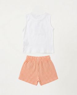 Conjunto Infantil Menino Listra Laranja 
