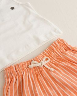 Conjunto Infantil Menino Listra Laranja 