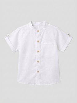 Camisa Infantil Menino Linho Branco