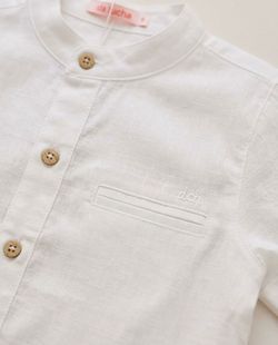 Camisa Infantil Menino Linho Branco
