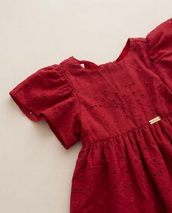  Vestido Infantil Festa Laise Vermelho