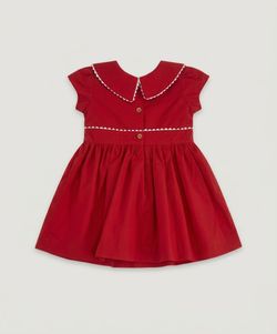Vestido de Bebê Festa Vermelho com Sianinhas Brancas