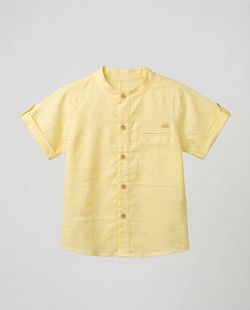 Camisa Infantil Menino Linho Amarelo