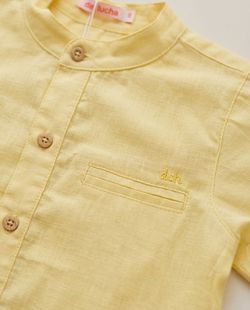 Camisa Infantil Menino Linho Amarelo