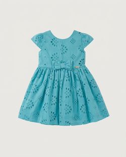 Vestido Festa Bebê Laise Turquesa