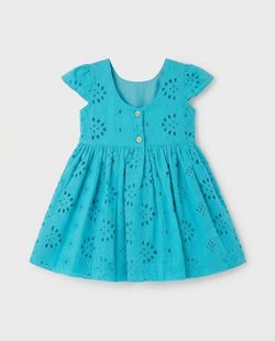 Vestido Festa Bebê Laise Turquesa