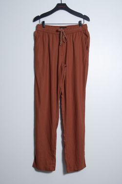 calça linho marrom
