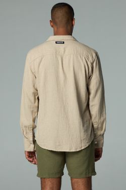 camisa linho manga longa natural