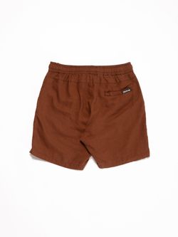 short linho marrom