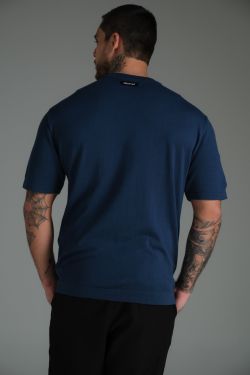 camiseta tricot marinho