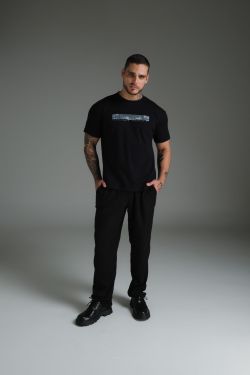 camiseta regular planta baixa preto