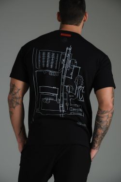 camiseta regular planta baixa preto