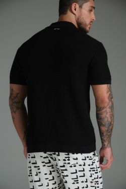 polo tricot preto