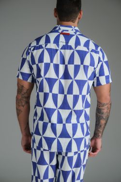 camisa linho mc painel athos bulcão bsb palace azul
