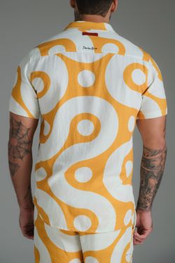 camisa linho mc 3rd floor darlan rosa amarelo