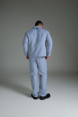 calça jacquard painel athos bulcão azul